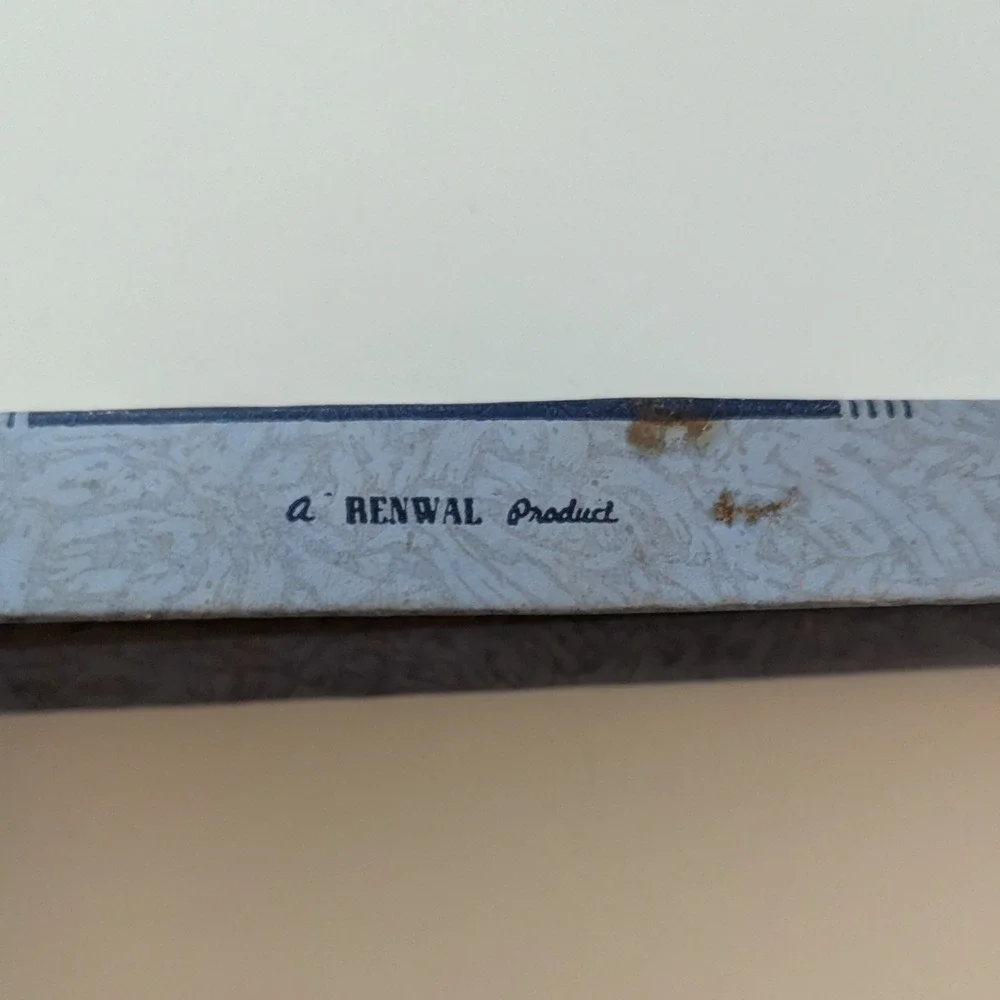 Vtg Renwal Iron-Plas All-Purpose Knife Blue Plastic Serrated Feather Boxed